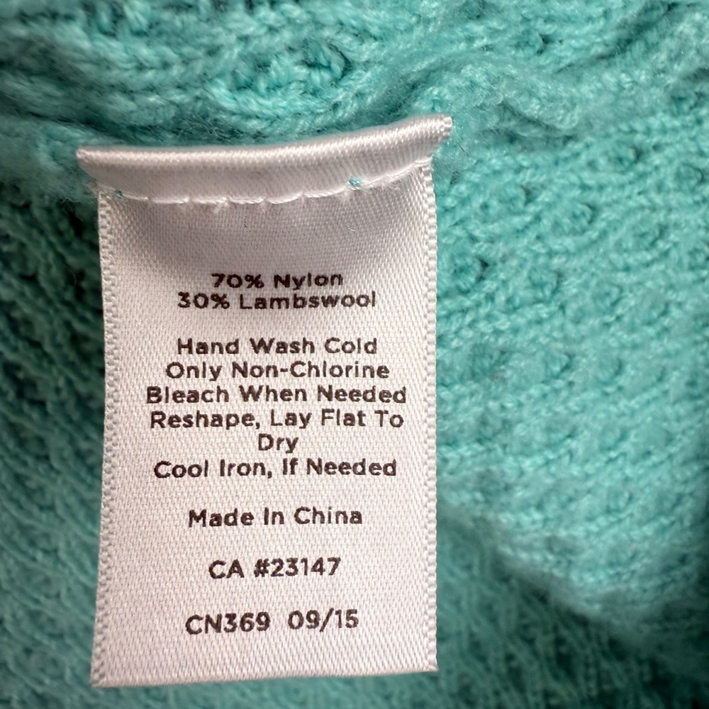 Talbots lambs wool sweater mint green size XL - Picture 5 of 9